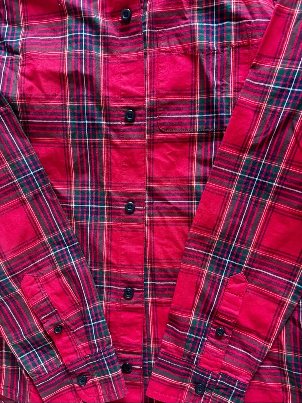 Christmas Red Plaid Button-Down Shirts sibling set of 2 - size 5/6 and 10/12